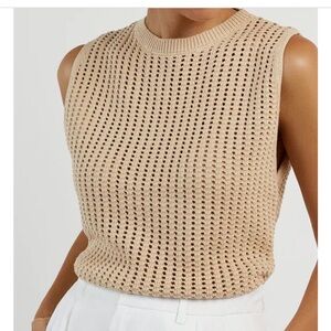 DISSH Denny Crochet Wheat Knit Top